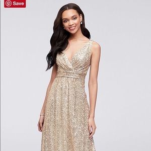 Gold Sequin Bridesmaid Dress